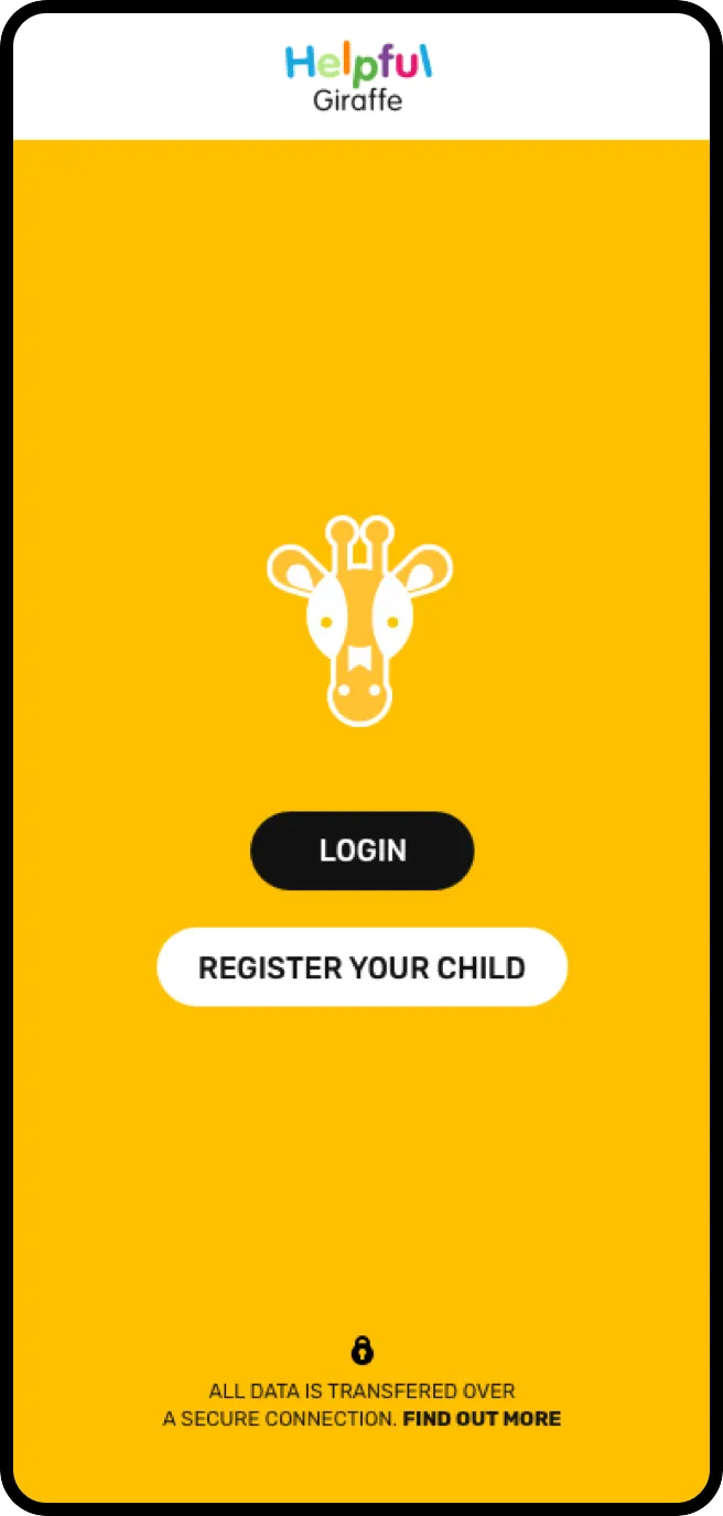 The Helpful Giraffe - mobile app layout stage 2