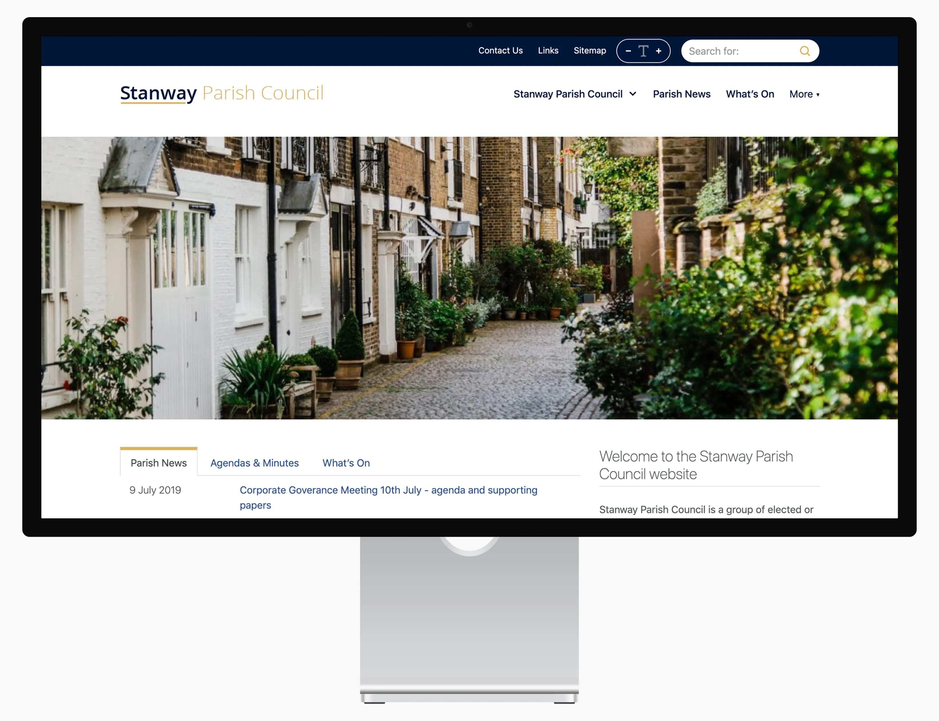 Stanway Parish Council desktop website design